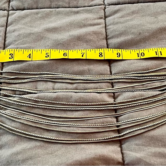 Silver Multistrand Necklace with Colorful Stone Chainmail Grunge Choker Boho VTG - Picture 11 of 12